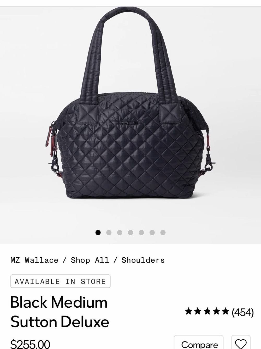 MZ Wallace Quilted Black Sutton Deluxe Shoulder Tote